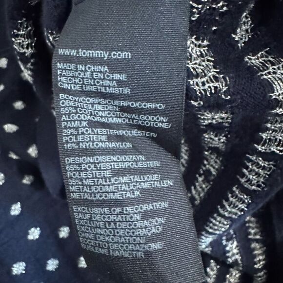 Tommy Hilfiger Women’s Blue Long Sleeve Long Knit Size Small Cotton Blend - Picture 10 of 11